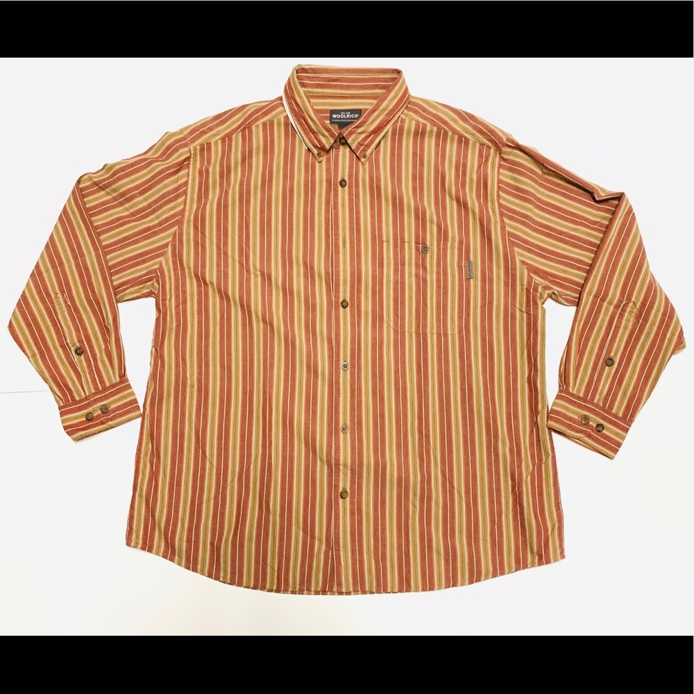NWT Woolrich Fly Run Striped Button Up‎ Shirt